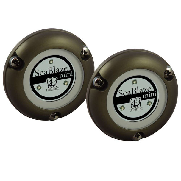 Lumitec Lumitec SeaBlaze Mini - Underwater Light - Pair - Brushed Finish - Blue Non Dimming [101246] 101246 MyGreenOutdoors
