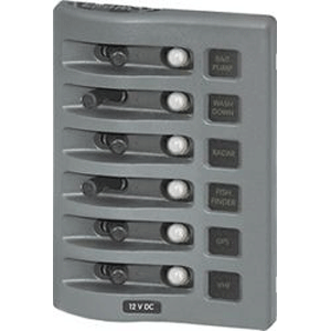 Blue Sea Systems Blue Sea 4376 WeatherDeck Water Resistant Circuit Breaker Panel - 6 Position - Grey 4376 MyGreenOutdoors