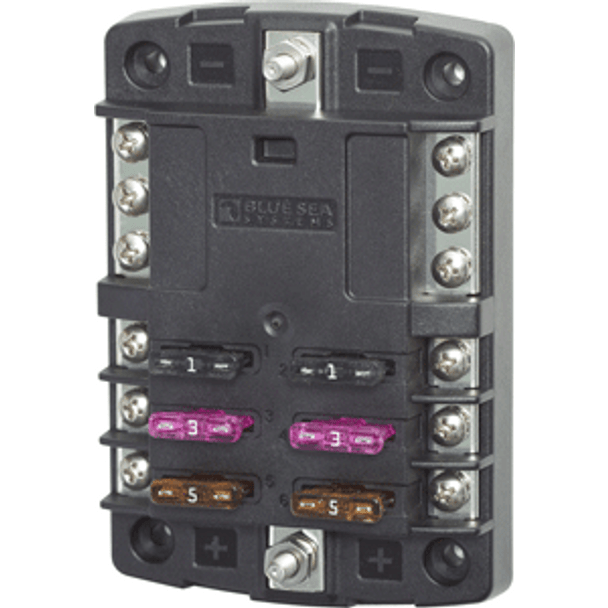Blue Sea Systems Blue Sea 5030 ST Blade Fuse Block w/o Cover - 6 Circuit w/Negative Bus 5030 MyGreenOutdoors