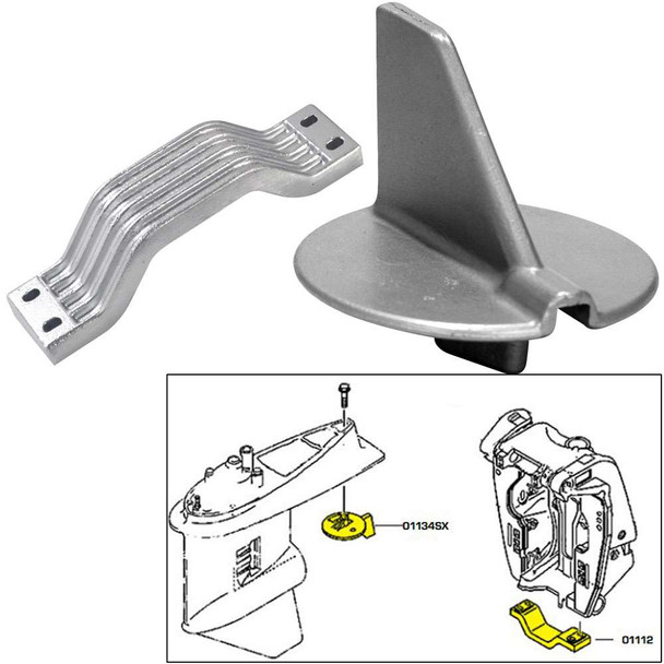 Tecnoseal Tecnoseal Anode Kit w/Hardware - Yamaha 150-200HP Left Hand Rotation - Aluminum [21102AL] 21102AL MyGreenOutdoors