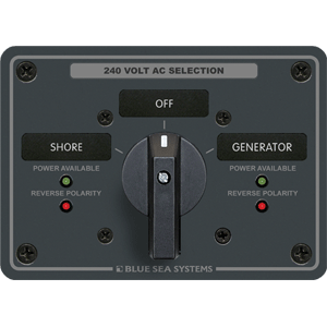 Blue Sea Systems Blue Sea 8363 AC Rotary Switch Panel 65 Ampere 2 Positions + OFF, 3 Pole 8363 MyGreenOutdoors