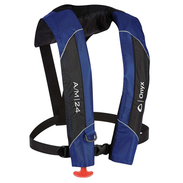 Onyx Outdoor Onyx A/M-24 Automatic/Manual Inflatable PFD Life Jacket - Blue [132000-500-004-15] 132000-500-004-15 MyGreenOutdoors
