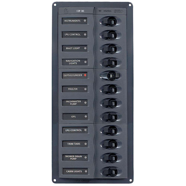 BEP Marine BEP DC Panel - 12-Way - No Meter - Vertical [902NMV] 902NMV MyGreenOutdoors