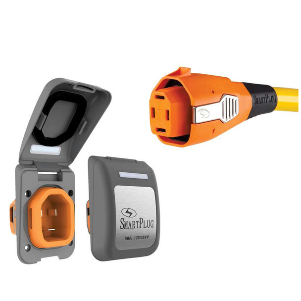 SmartPlug SmartPlug 50 Amp Connector & Non Metallic Inlet - Gray [B50ASSYPG] MyGreenOutdoors