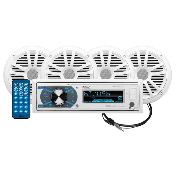 Boss Audio Boss Audio MCK632WB.64 Package w/MR632UAB AM/FM CD Receiver; 2 Pair of 6.5" MR6W Speakers MRANT10 Antenna [MCK632WB.64] MyGreenOutdoors