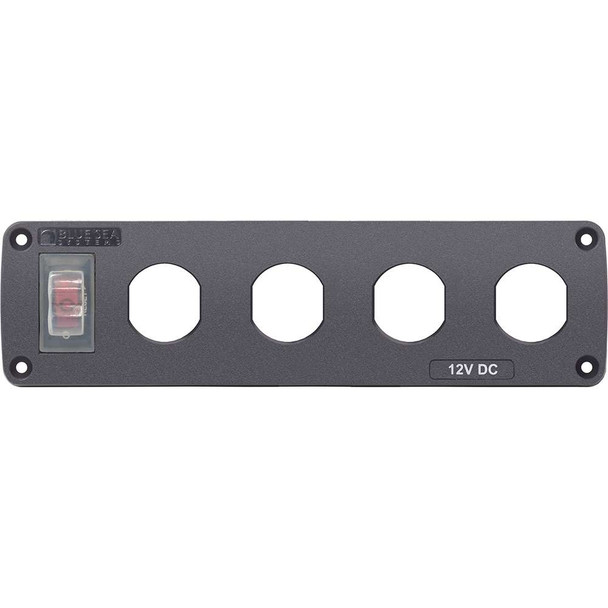 Blue Sea Systems Blue Sea Water Resistant USB Accessory Panel - 15A Circuit Breaker, 4x Blank Apertures [4369] MyGreenOutdoors