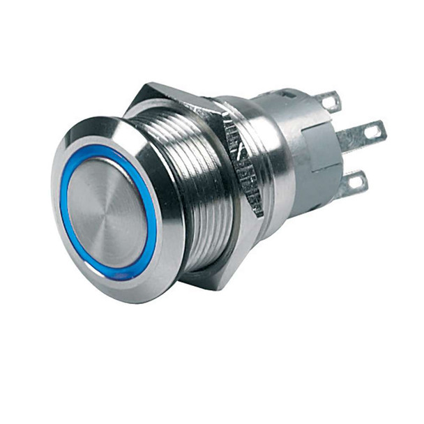 BEP Marine BEP Push-Button Switch 12V 24V Momentary On/Off - Blue LED [80-511-0008-00] MyGreenOutdoors