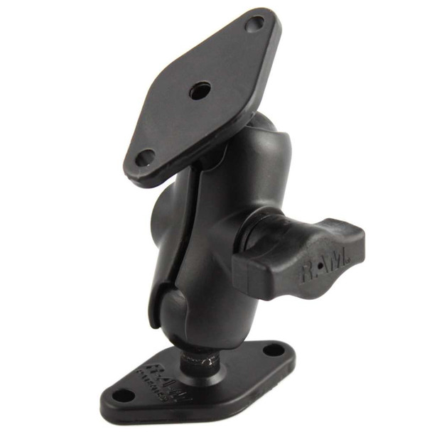 RAM Mounting Systems RAM Mount 1" Diameter Ball Mount w/Short Arm & 2 Diamond Bases [RAM-B-102U-A] MyGreenOutdoors