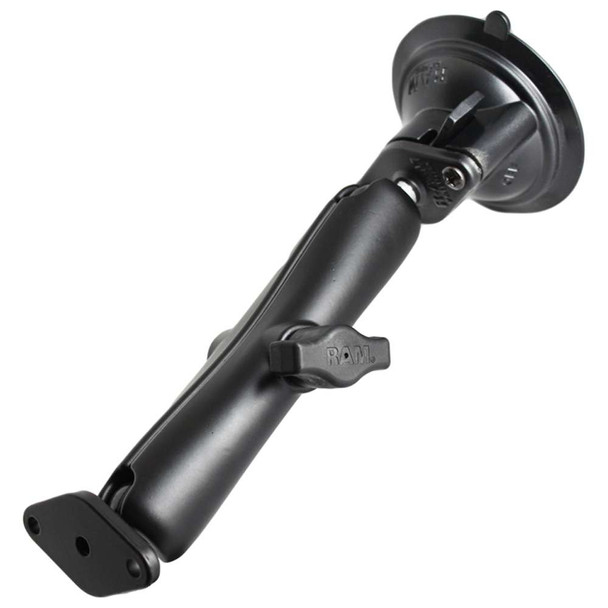 RAM Mounting Systems RAM Mount Twist Lock Suction Cup Mount w/Long Double Socket Arm [RAM-B-166U-C] MyGreenOutdoors