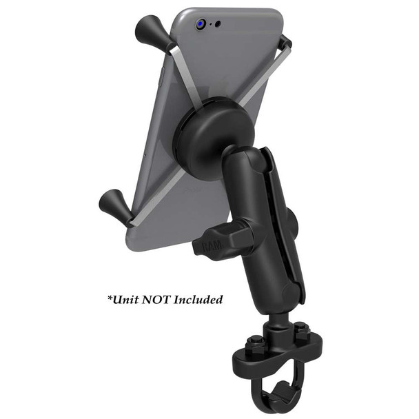 RAM Mounting Systems RAM Mount Handlebar Rail Mount w/Zinc Coated U-Bolt Base Universal X-Grip Large Phone/Phablet Cradle [RAM-B-149Z-UN10U] MyGreenOutdoors