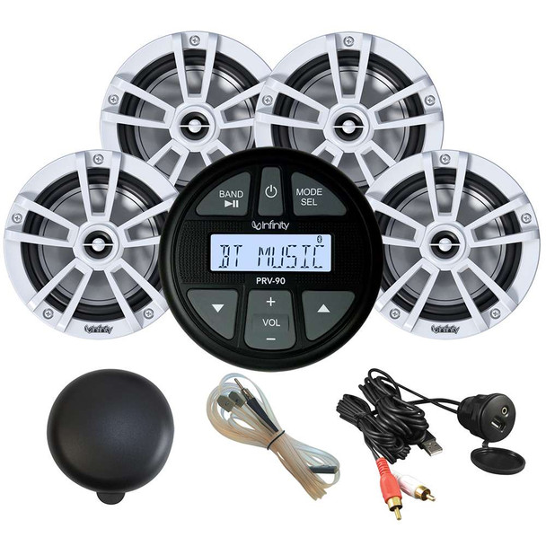 Infinity Infinity MPK90 Package w/4 White INF622 Speakers, PRV90 Cover, USB Adapter Antenna [INFMPK90-4] MyGreenOutdoors