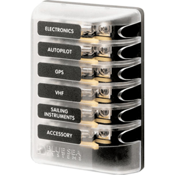 Blue Sea Systems Blue Sea 5018 ST Glass Fuse Block w/out Negative Bus 5018 MyGreenOutdoors