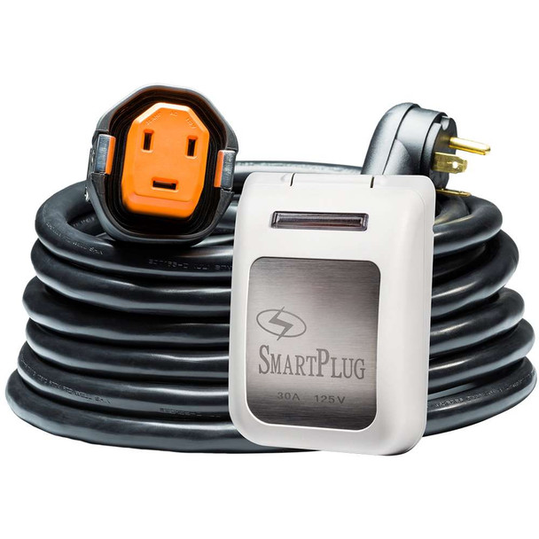 SmartPlug SmartPlug RV Kit 30 Amp 30 Dual Configuration Cordset - Black (SPX X Park Power) Non Metallic Inlet - White [R30303BM30PW] MyGreenOutdoors