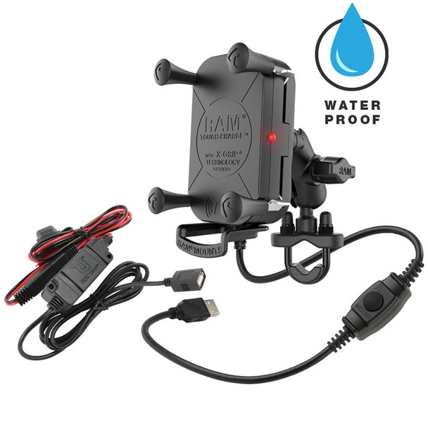 RAM Mounting Systems RAM Mount Tough-Charge Waterproof Wireless Charging Motorcycle Mount [RAM-B-149Z-A-UN12W-V7M] MyGreenOutdoors