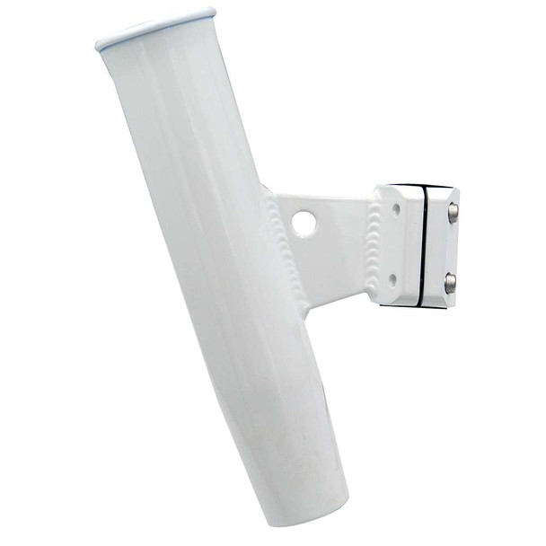 C.E. Smith C.E. Smith Aluminum Vertical Clamp-On Rod Holder 1-5/16" OD White Powdercoat w/Sleeve [53716] MyGreenOutdoors