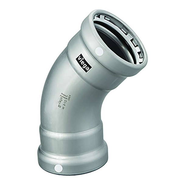 Viega Viega MegaPress XL 4" 45 Carbon Steel Elbow w/FKM - Double Press Connection - Smart Connect Technology [26540] MyGreenOutdoors