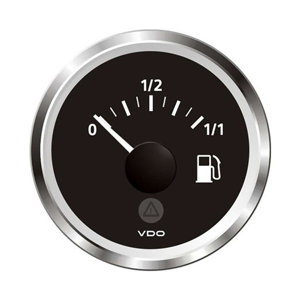 Veratron VDO Marine 2-1/16" (52mm) ViewLine Fuel Level Gauge 0-1/1 - 8-32V - 3-180 OHM - Black Dial Chrome Triangular Bezel [A2C59514083] MyGreenOutdoors