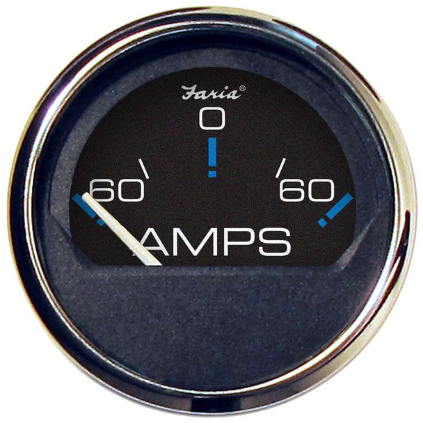 Faria Beede Instruments Faria Chesapeake Black SS 2" Ammeter Gauge - -60 to +60 AMPS [13736] MyGreenOutdoors
