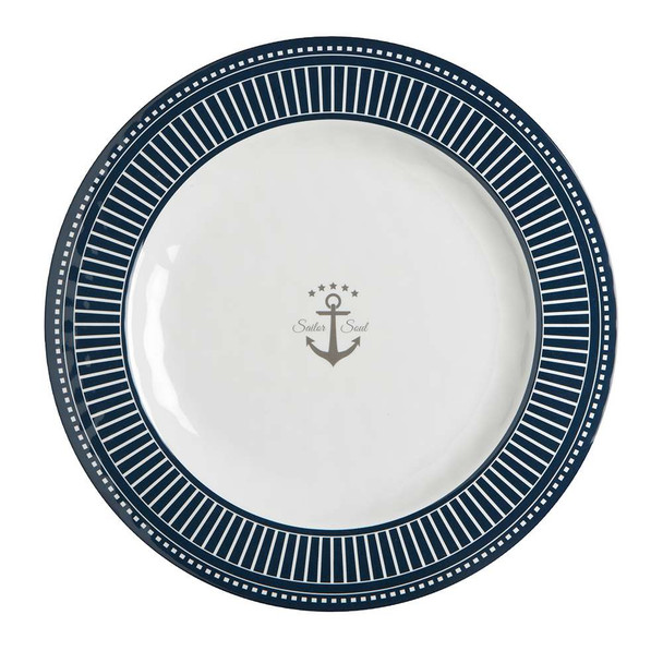 Marine Business Marine Business Melamine Flat, Round Dinner Plate - SAILOR SOUL - 10" Set of 6 [14001C] MyGreenOutdoors
