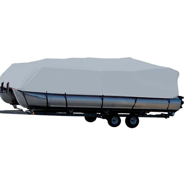 Carver Sun-DURA Styled-to-Fit Boat Cover f\/20.5 Pontoons w\/Bimini Top  Rails - Grey [77520S-11]