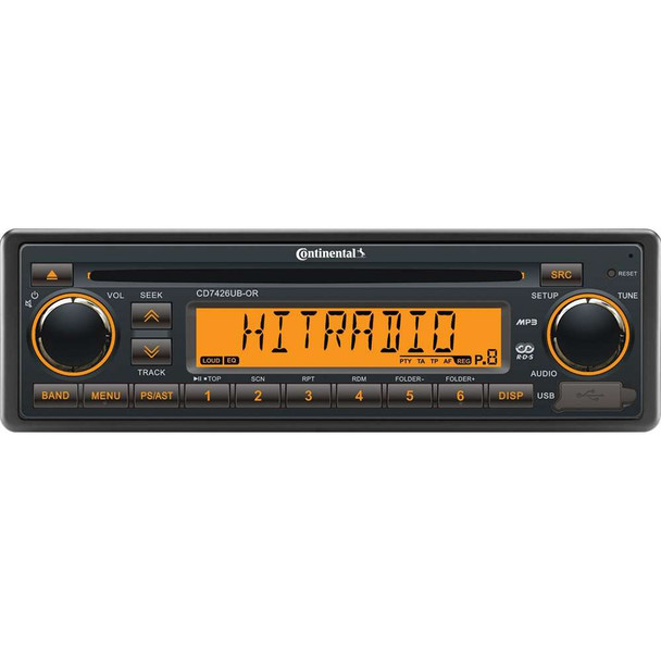 Continental Continental Stereo w/CD/AM/FM/BT/USB - 24V [CD7426UB-OR] MyGreenOutdoors
