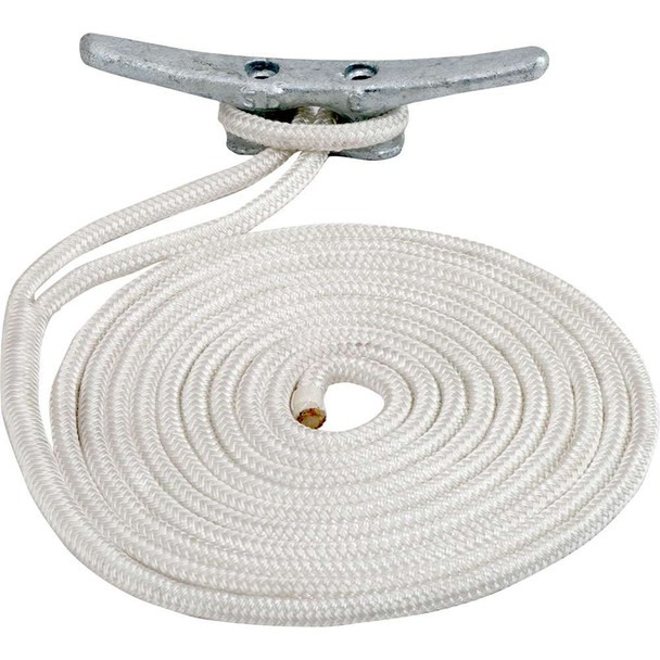 Sea-Dog Sea-Dog Double Braided Nylon Dock Line - 5/8" x 35 - White [302116035WH-1] MyGreenOutdoors