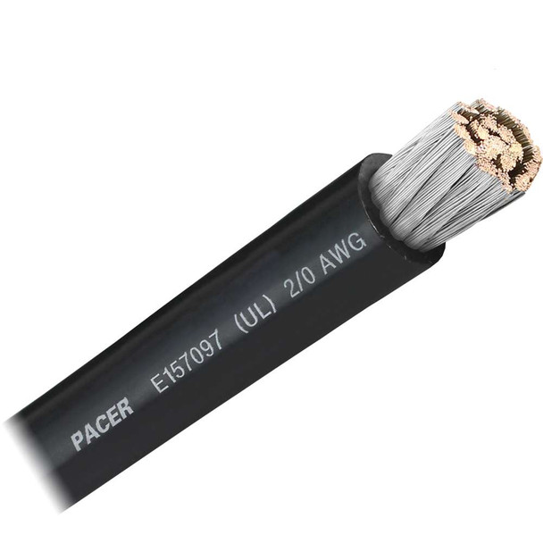 Pacer Group Pacer Black 2/0 AWG Battery Cable - Sold By The Foot [WUL2/0BK-FT] MyGreenOutdoors