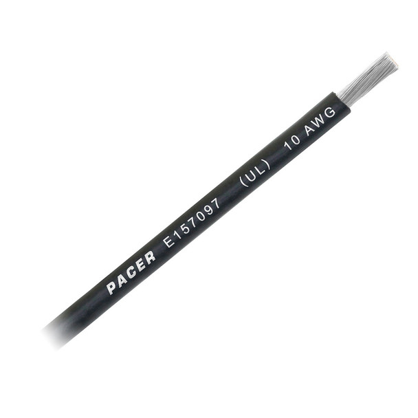 Pacer Black 10 AWG Battery Cable - Sold By The Foot [WUL10BK-FT]