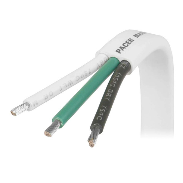 Pacer Group Pacer White Triplex Cable - 14/3 AWG - Black/Green/White - Sold by the Foot [W14/3-FT] MyGreenOutdoors