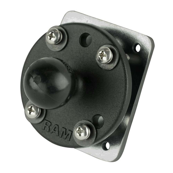 RAM Mounting Systems RAM Mount Drill-Down Dashboard Ball Base w/Backing Plate - B Size [RAM-B-202-225-2U] MyGreenOutdoors
