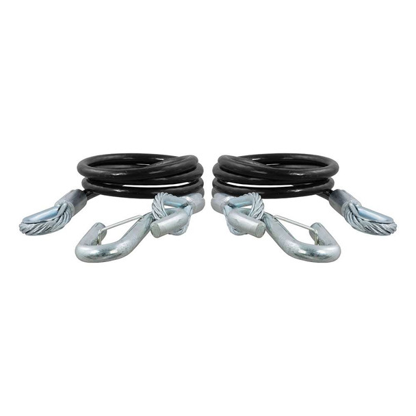 CURT CURT 44-1/2" Safety Cables w/2 Snap Hooks - 5,000 lbs. - Vinyl Coated - 2 Pack [80151] MyGreenOutdoors