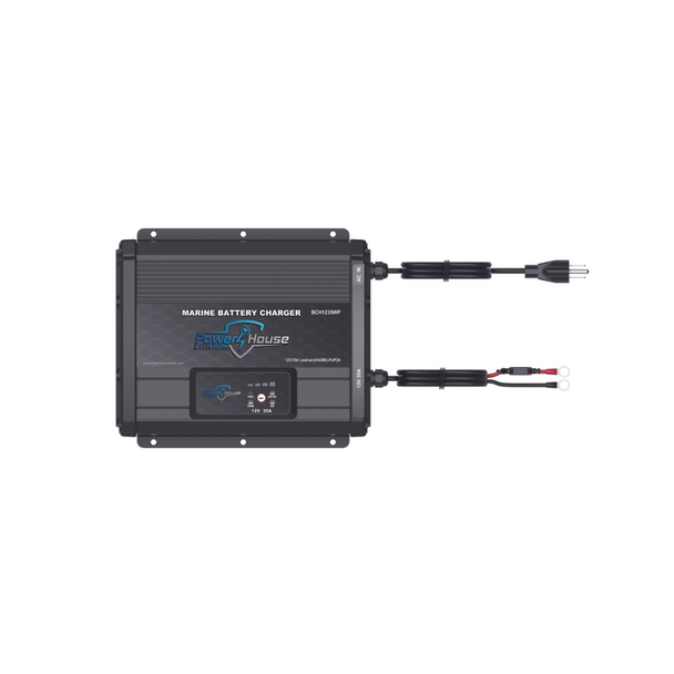 PowerHouse Lithium 12V 35A Waterproof 4-Stage Smart Charger