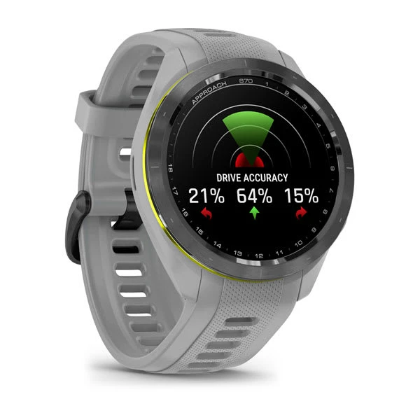 Garmin Approach S70 42mm White Ceramic Bezel with Dust Rose Silicone Band