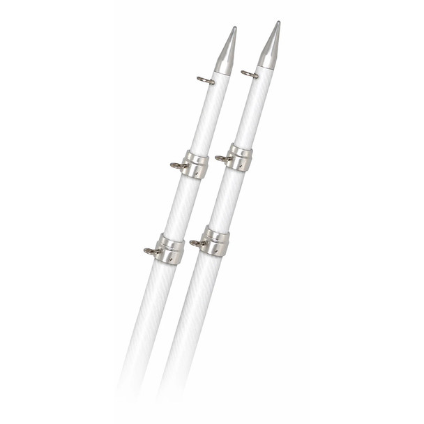 Rupp 18' White Carbon Fiber Telescoping Outrigger Poles 1.5" Diameter (Pair) [A0-1800-CFTW]
