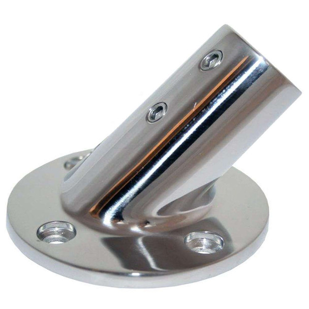 Whitecap Whitecap 1" O.D. 45 Degree Round Base SS Rail Fitting [6114C] 6114C MyGreenOutdoors