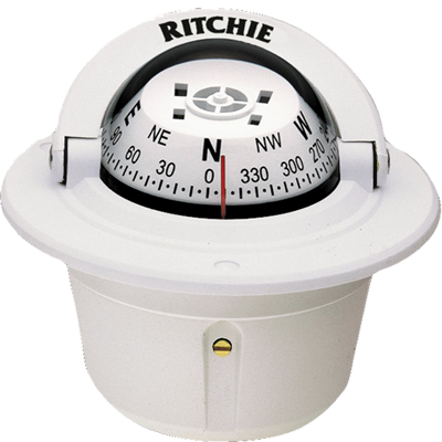 Ritchie Compass, Flush Mount, 2.75" Dial, White F-50W MyGreenOutdoors