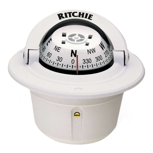 Ritchie Compass, Flush Mount, 2.75" Dial, White F-50W MyGreenOutdoors
