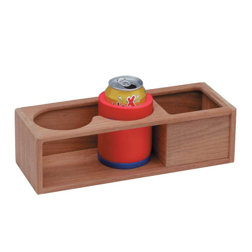 SEATEAK 62616 Portabevande In Legno Di Teak Massello Per 2 Lattine - Supporto Isolato Per Barca, Yacht O Casa - Adatto Anche Per Binocolo - 3