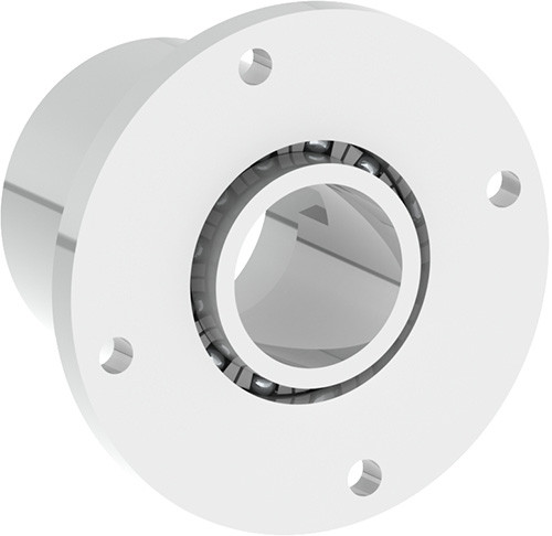 Sterl1, 4 Hole Round Flange Rotary Spinning Plastic Bearing - 1" X 1.910" X 1.87" (Wor)