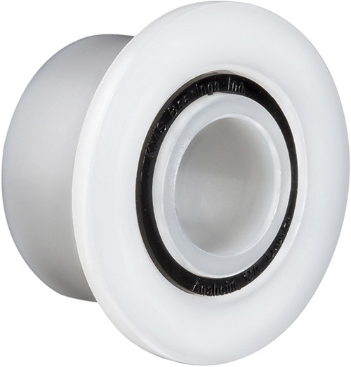 1509, Oliver Design/Xyratex "After Market" Double Row Flange Plastic Ball Bearing With Groove For Disk Cleaning Machine 3/8" X 3/4" X 1"