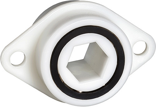 1131, 2 Hole Flange, Integrated Hex Bore, Double Row Ball Bearing - 1/2" Hex X 1.265" X 0.918"