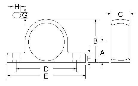 Pillow block diagram showing dimensions