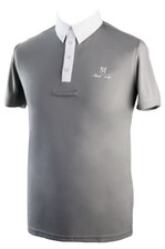 Mark Todd Mens Short Sleeved Competition Shirt in Light Gray/White - Front