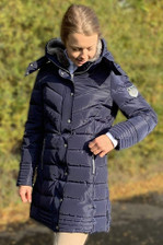 Mark Todd Ladies Deluxe Long Padded Coat in Navy