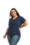 Ariat Ladies Element Short Sleeve T-Shirt - Navy Heather - Front