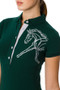 Horseware Ladies Flamboro Polo - Green - Horse Print Detail