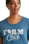 Ariat Ladies Farm Life Short Sleeve Shirt -  Blue Heather - Front detail