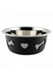 Weatherbeeta Non-Slip Stainless Steel Silicone Bone Dog Bowl in Dark Grey