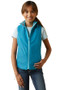 Ariat Youth Bella Reversible Insulated Vest in Mosaic Blue/ Aqua Foam Herd Print - Reversed Front