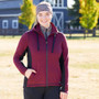 Kerrits Ladies Double Take Full Zip Fleece Hoodie in Sangria - front lifestyle